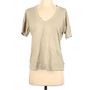 James Perse 100% Cotton V-neck Tan Short Sleeve Minimalist Tee Shirt Small